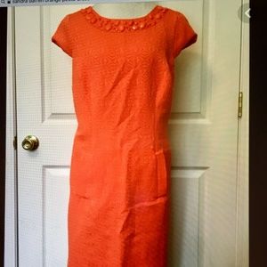 Bright Orange Sheath Dress Sandra Darren 14P NEW